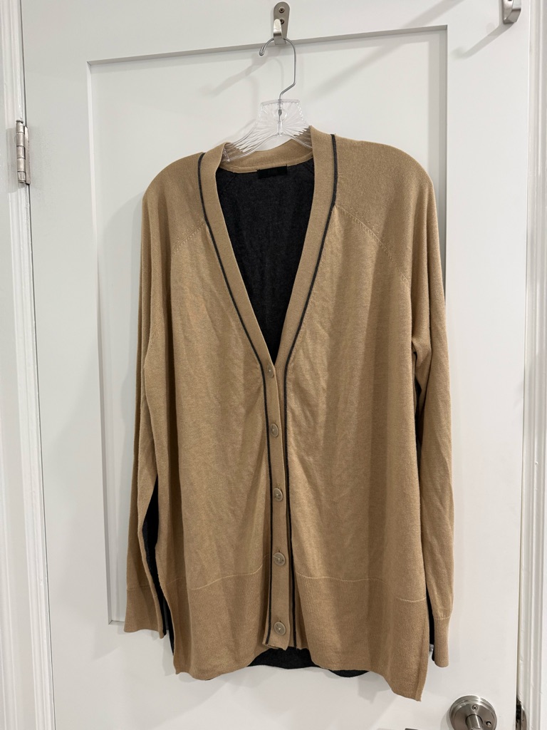 Nwot Atm Anthony Thomas Melillo Tan + Grey Colorblock Cardigan (Good Condition)